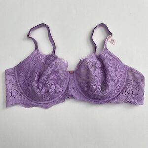 Victorias Secret Dream Angels Bra Womens 40C Purple Lace Unlined Underwire